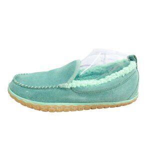 LL Bean Green Suede Slip On Fleece Lined Mountain Moccasin Slippers Size 11 M